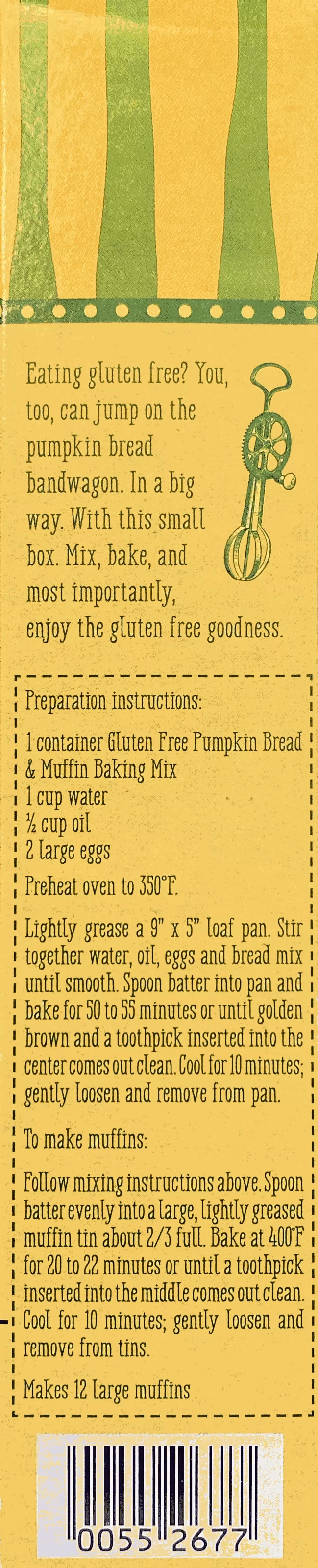 Trader Joe's Gluten Free Pumpkin Bread and Muffin Mix - Recipe