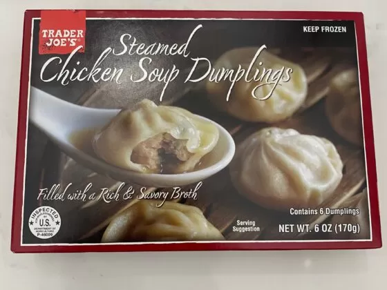Trader Joe's Chicken Soup Dumplings Box Front Horizontal