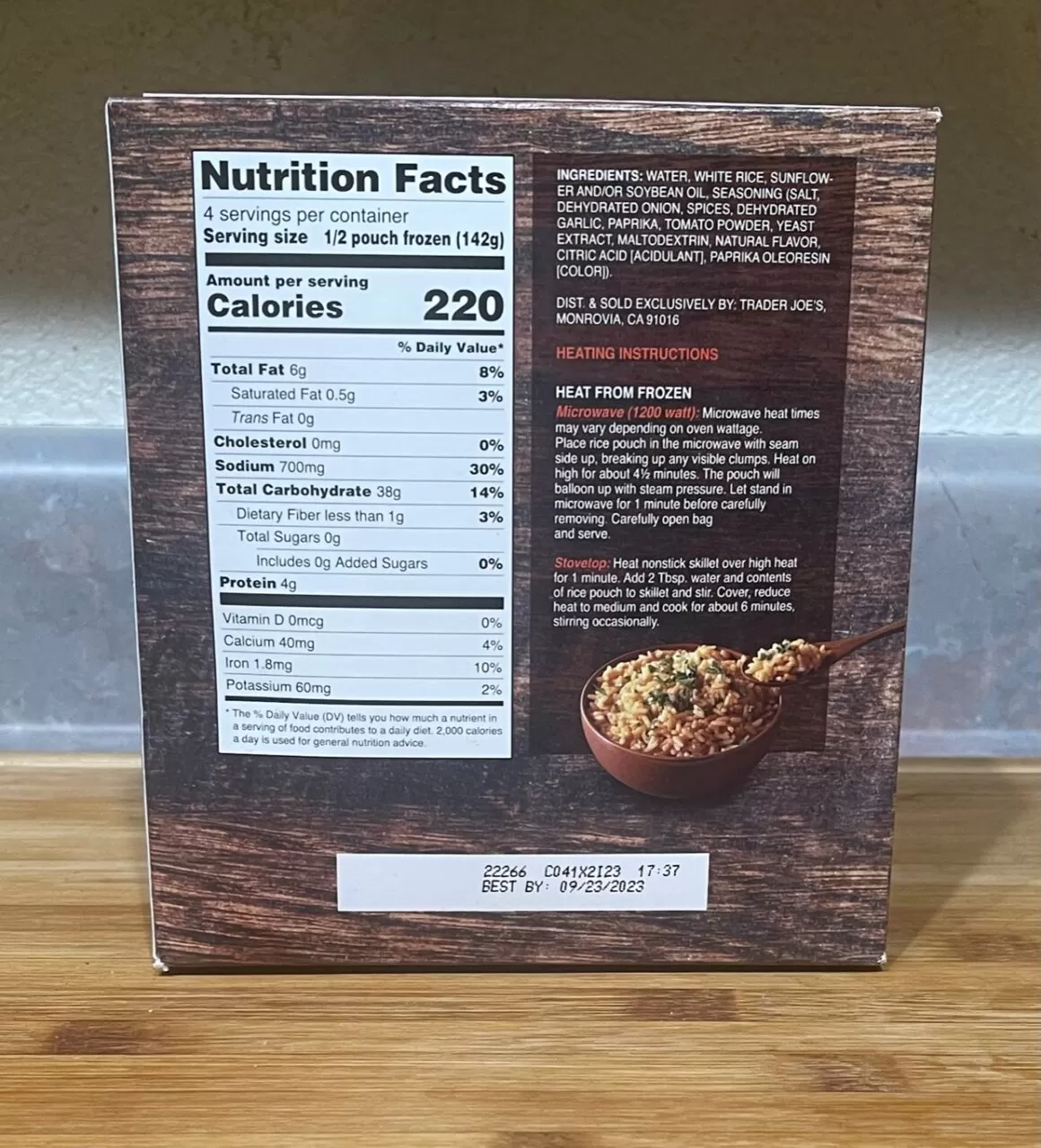 Trader Joe's Spanish Style Rice Nutrition Facts and Ingredients