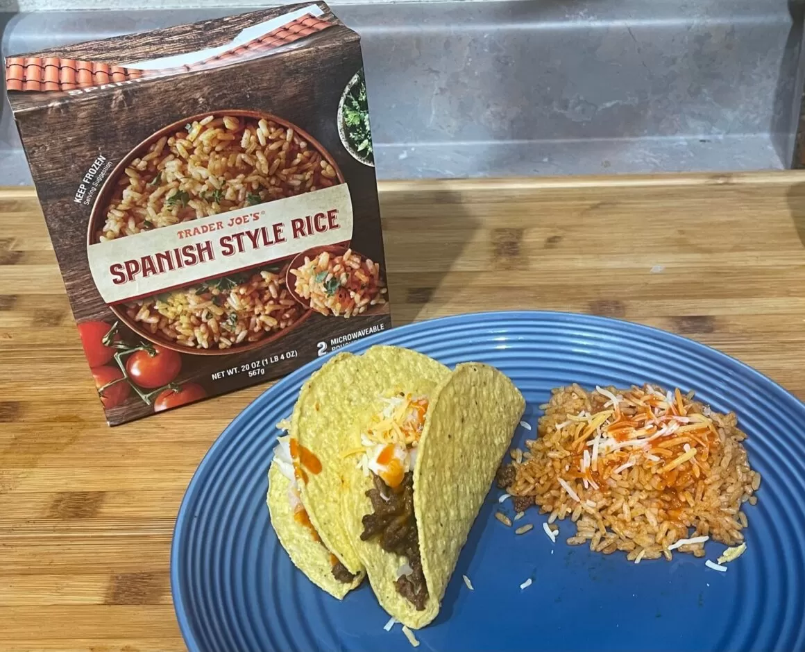 Trader Joe's Spanish Style Rice with Tacos