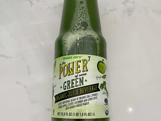 Trader Joes To the Power of Seven Organic Green Juice Beverage Bottle