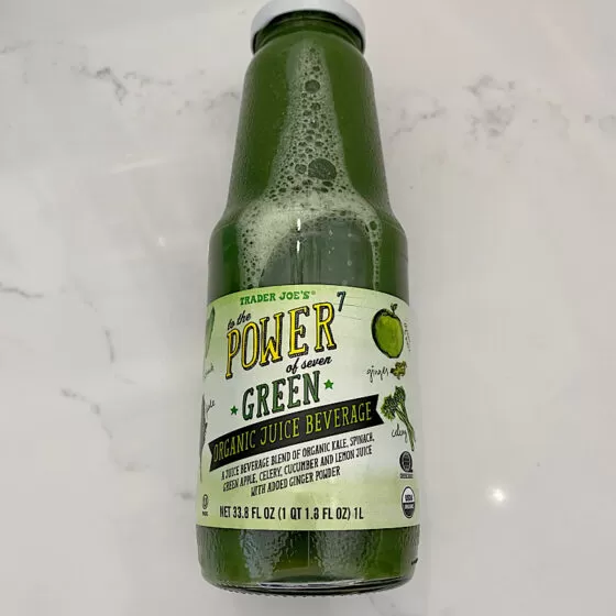 Trader Joes To the Power of Seven Organic Green Juice Beverage Bottle