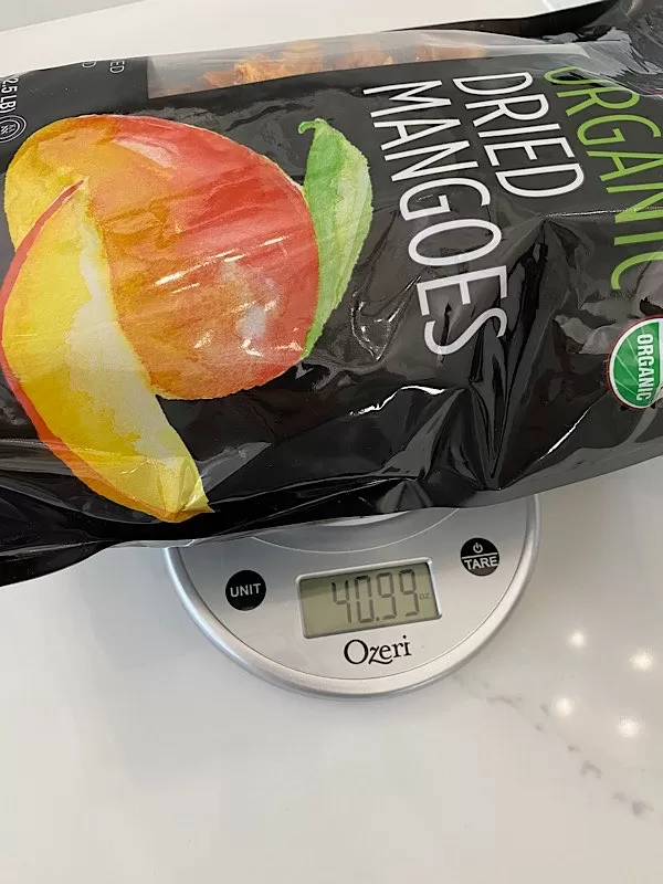 Costco Dried Mango Weight of Bag