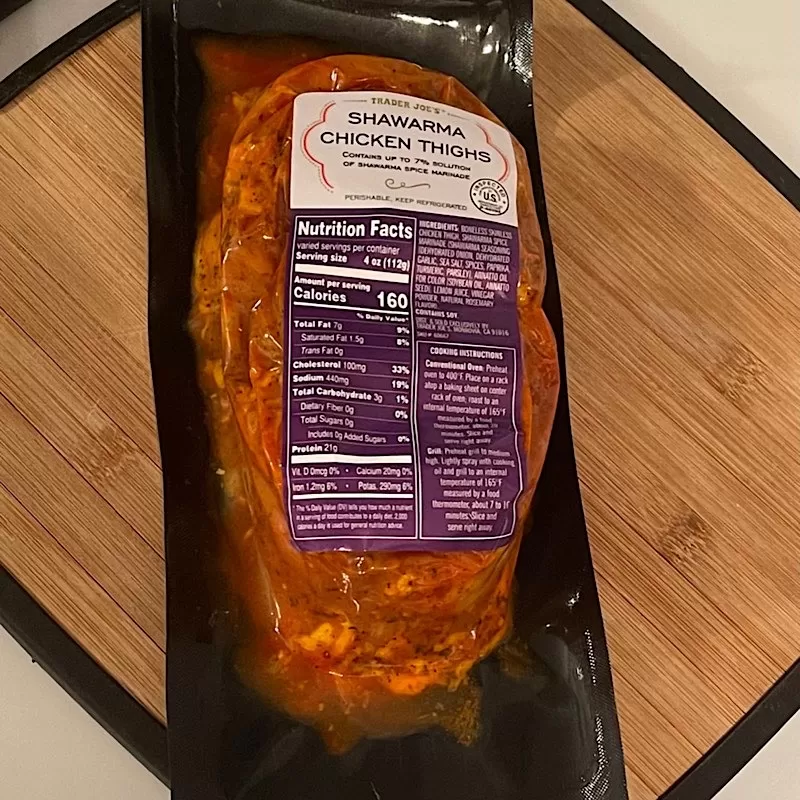 Trader Joe's Shawarma Chicken Thighs Package