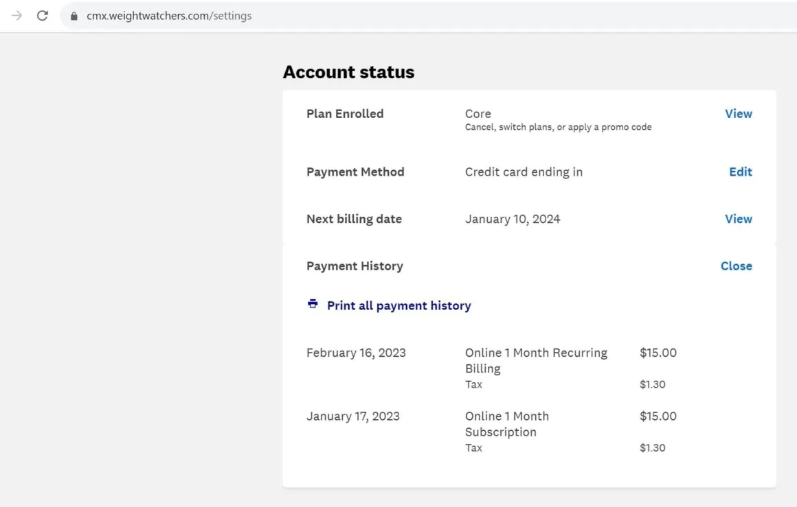 How to Check Weight Watchers Billing 2